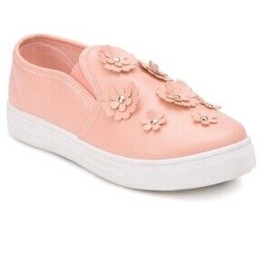 2/$30 Olivia Miller Womens Size 10 Pink Breeze Flower Casual Slip On Sneakers